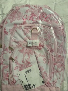 Pottery Barn Teen Pink Floral Monogram Backpack